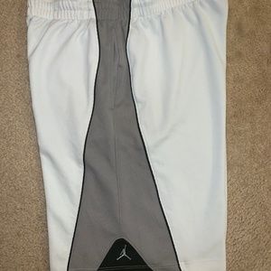 White Jordan Shorts with Gray/Black Sides